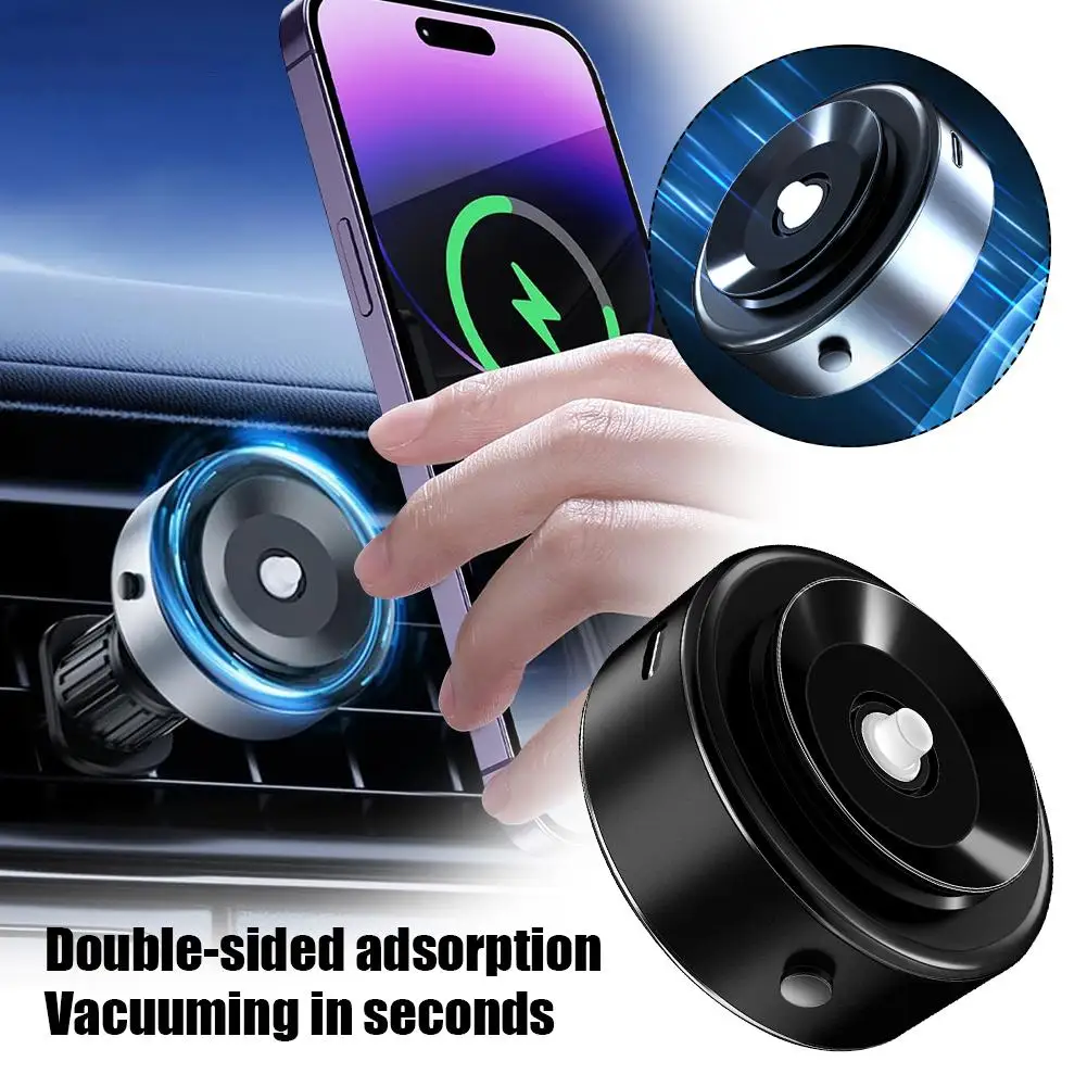 Electric Vacuum Magnetic Suction Car Phone Mount Wireless Charging Car Mount Car Interior Accessories Suction Cup Instrument