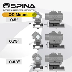 SPINA QD Riser 0.5/0.75/0.83 Inch Mount Adapter With Quick Release Fit Flashlight Light Sight Red Dot Hunting Accessories