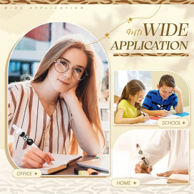 Perlenstift Groß DIY Perlenstift-Kits Holzperlenstift Kugelschreiber Perlenstift-Set für Kinder Schule Studenten Schreibwaren