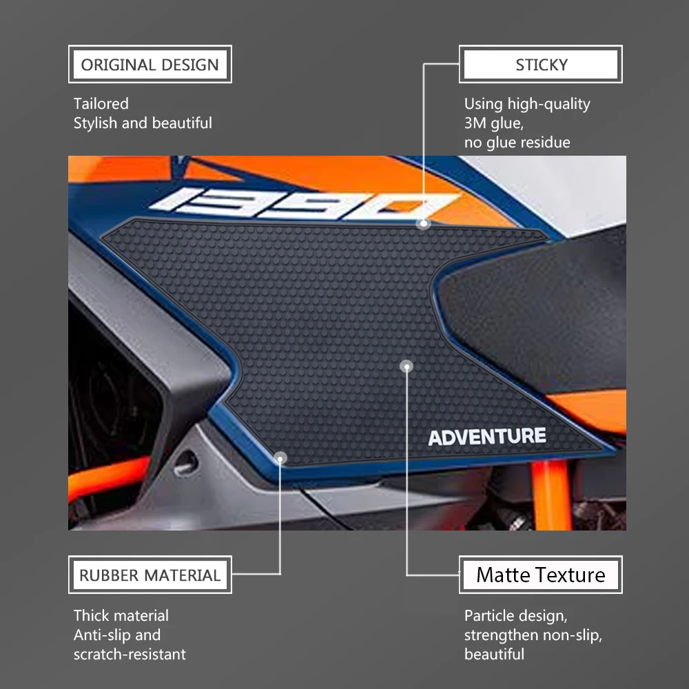NEW Motorcycle Tank Traction Side Pad Knee Grip Protective Sticker Cover For 1390 SUPER ADVENTURE S / R 1390 ADV 2026 2027 Parts