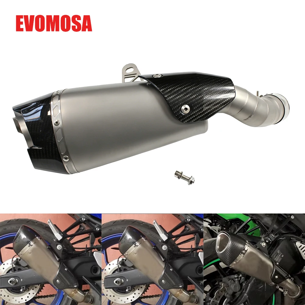For Kawasaki Z900 2017-2021 Motorcycle Alpha Exhaust Carbon Fiber Tube Motorcycle Muffler Suitable Exhaust Pipe Z 900 Slip On