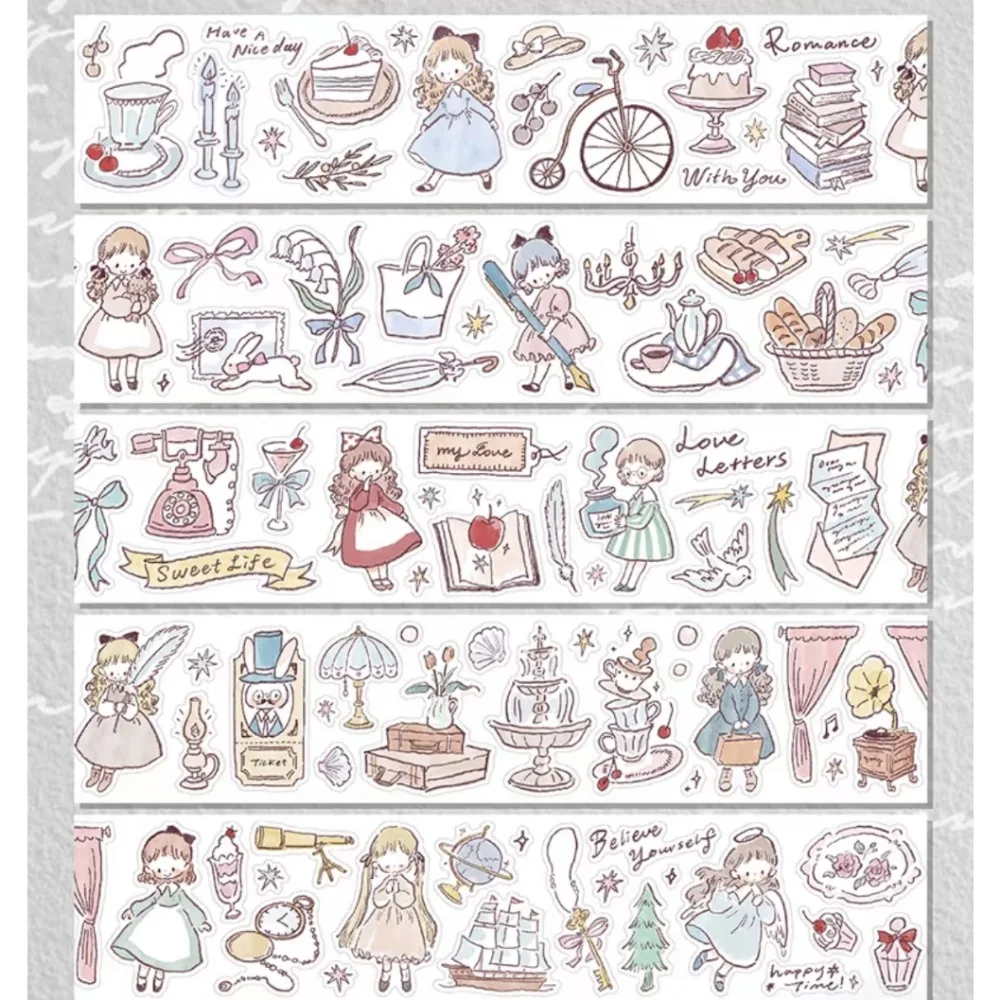 1 m Zzoton Studio Vintage Elegant Afternoon Washi-Papierband für Planer, Kartenherstellung, DIY, Scrapbooking, dekorativer Aufkleber – Detail 5