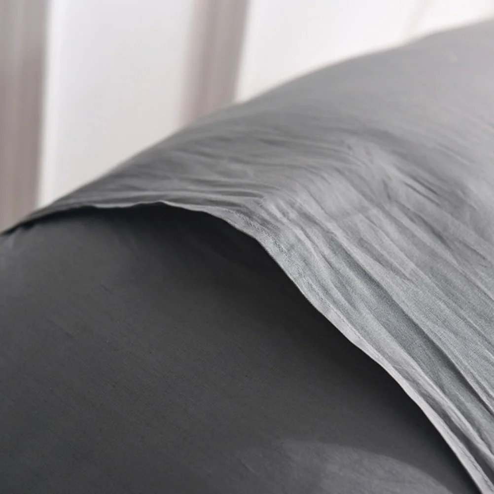 

1Pair Pure Cotton Pillowcase Dark Grey Comfortable Pillow Cover Soft Washable Pillow for Home Bedroom Decorative Cushion
