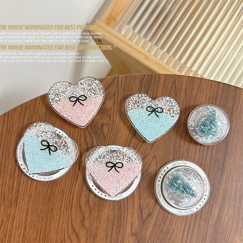 

Christmas Tree Heart-shaped Sticky Telescopic Glitter Glue Magnetic Phone Airbag Holder for Iphone Samsung Griptok Bracket Stand