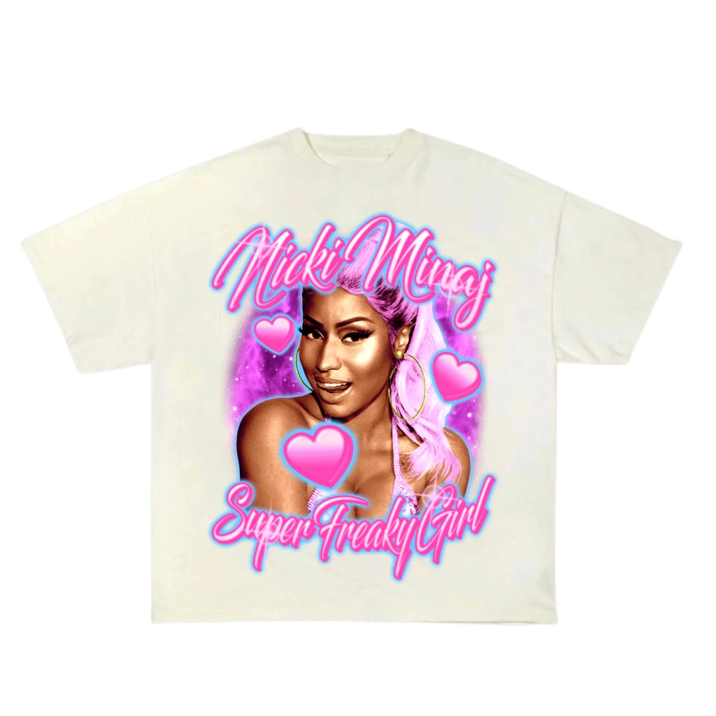 2026 Fashion Singer Nicki Minaj TShirt Mens Womens Cotton Tees Ummer Casual Short Sleeve Round Neck Clothing Loose Tops Trend