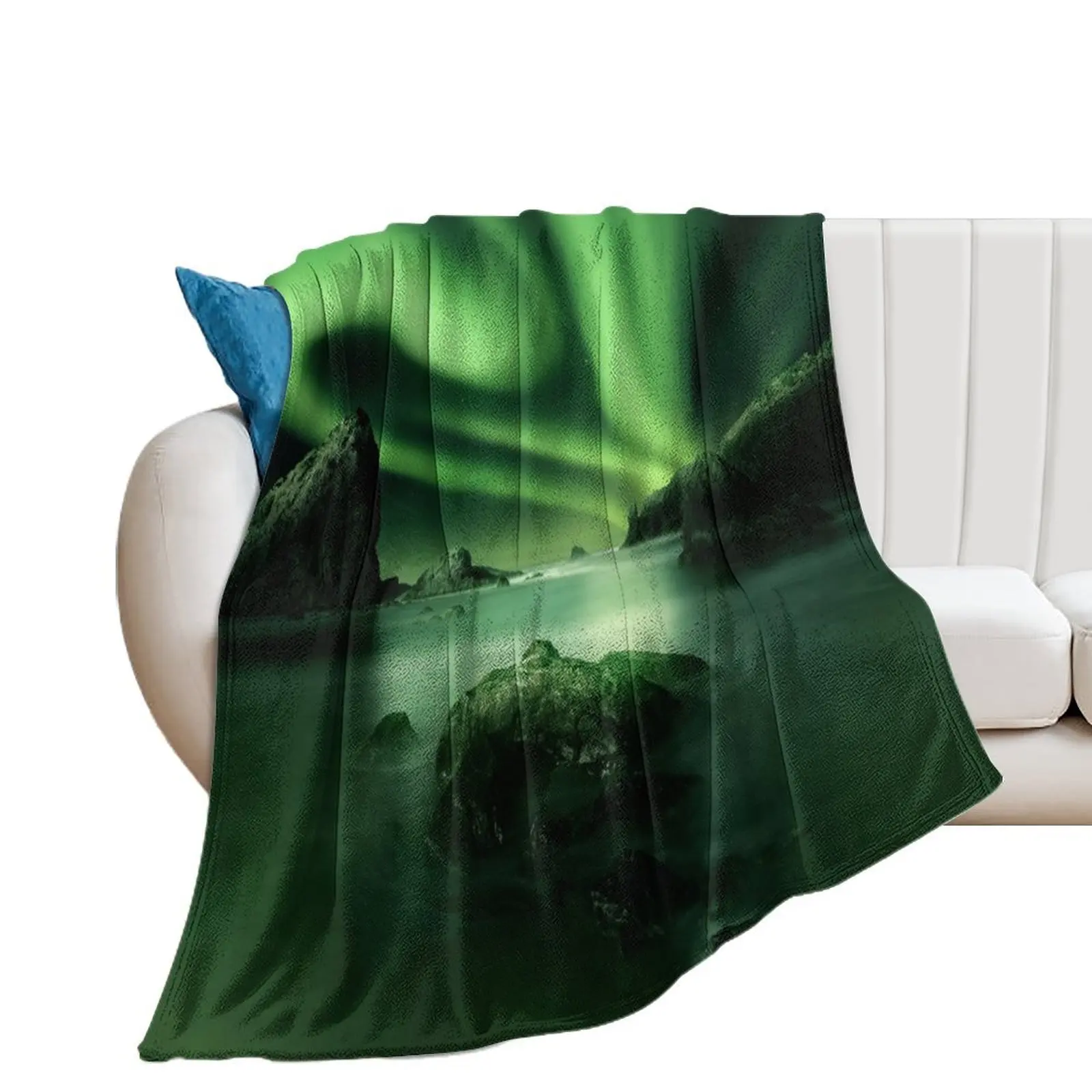 Aurora Northern Lights Reflection Throw Blanket Heavy Hair Blankets