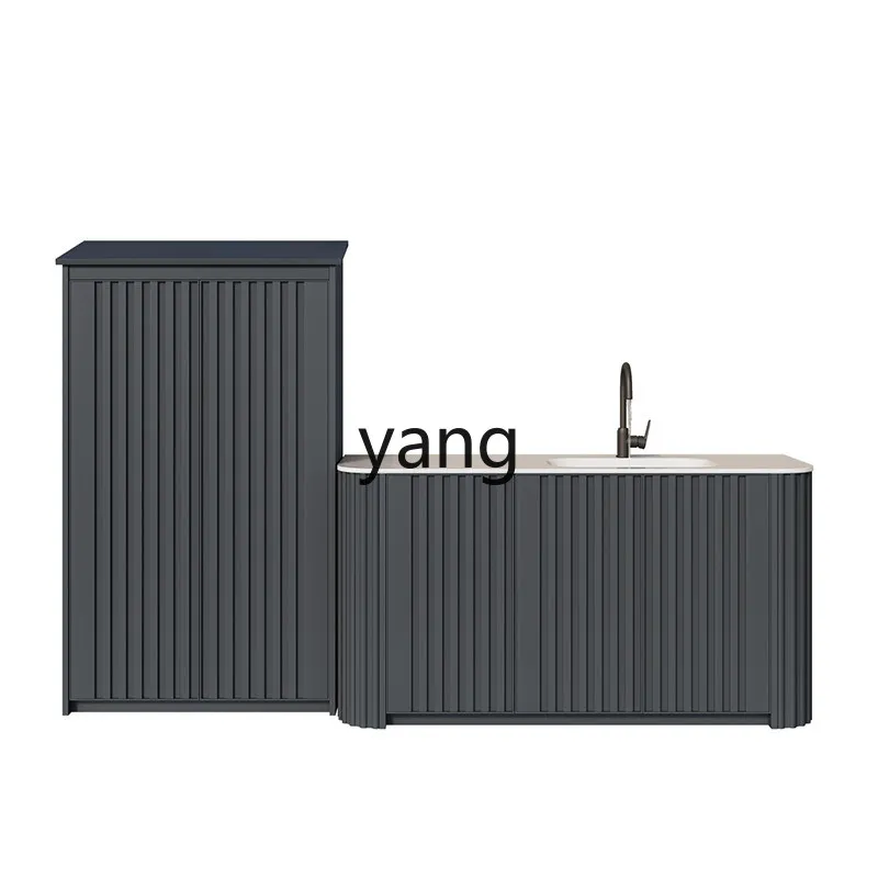 

LH aluminum alloy outdoor grille locker villa courtyard hot curved basin integrated sink
