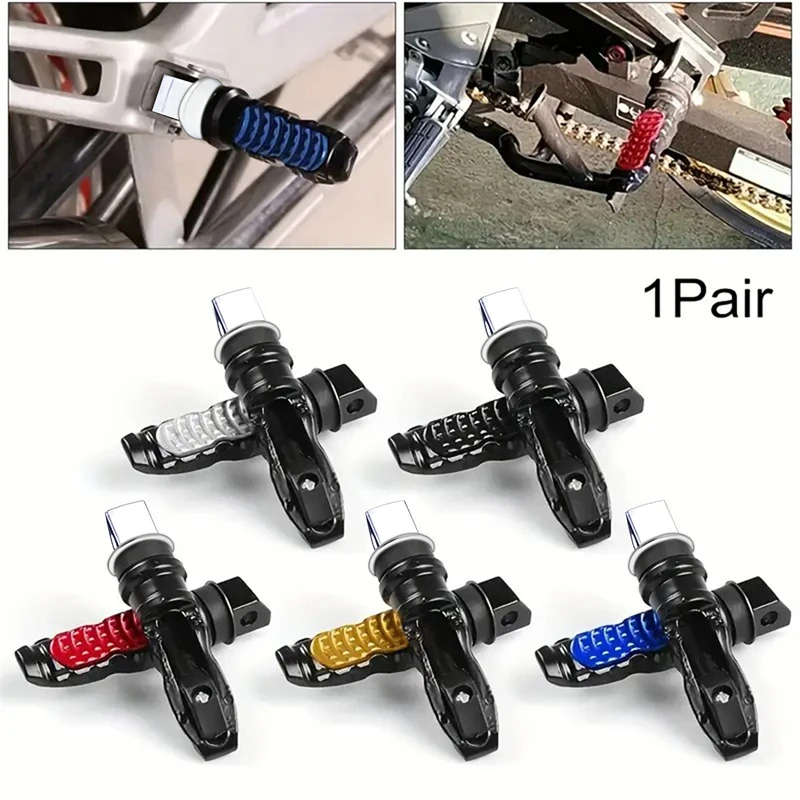 Motorcycle Modification Accessories Universal Aluminum Alloy Rear Foot Pedals Multiple Anti Slip Road Riding Safety High-speed