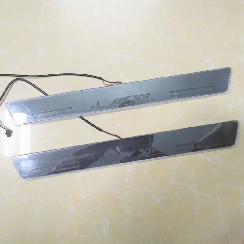 

LED Car pedal light Sill Pathway welcome scuff Light For Peugeot 307 2004 - 2013 Custom Door moving pedal lights