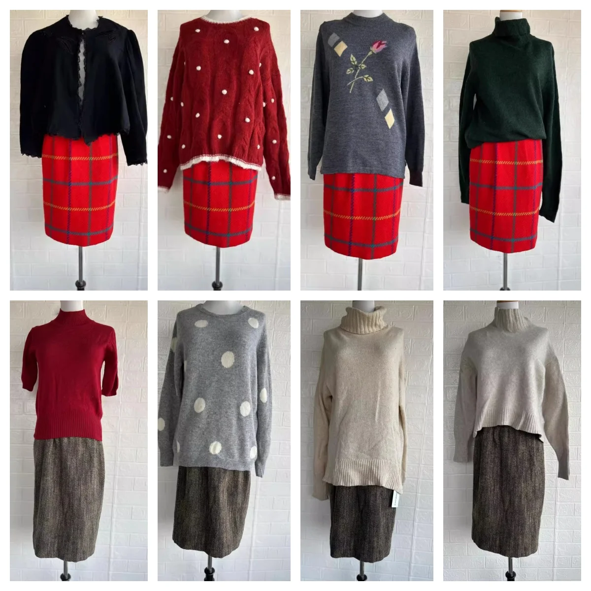 

Autumn Winter Vintage n Sle Knitted Long Sve Sweater Loose Fit Plant Floral Pattern Fiber Women's Top