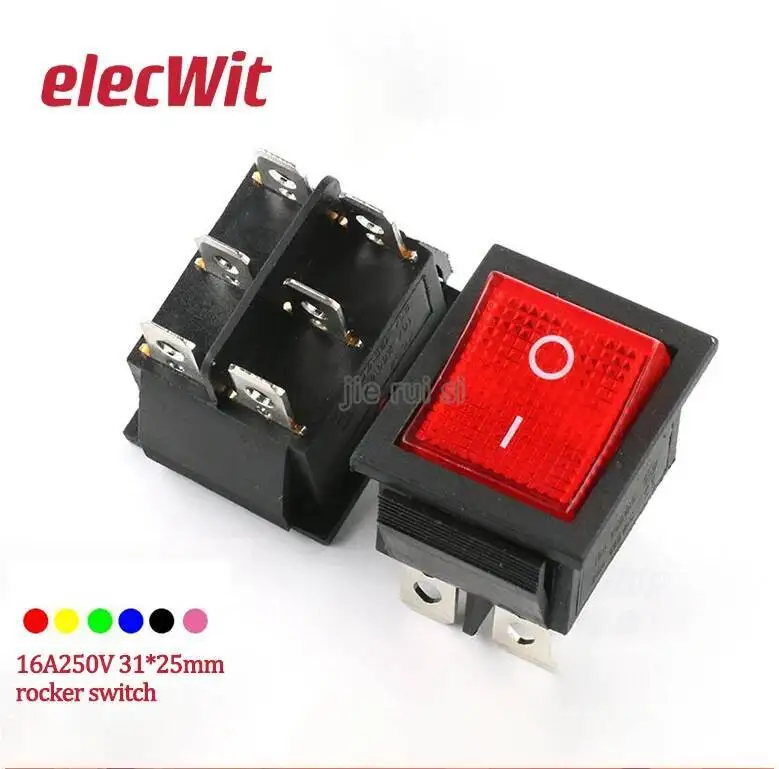 

10 шт. KCD4 клавишный переключатель, корабельная клавишная Кнопка питания 4 6-контактный 2 3-ступенчатый дорожный интерфейсы, диаметром 31*25 мм, 16 А, 250 В, блокировка, сброс разблокировки