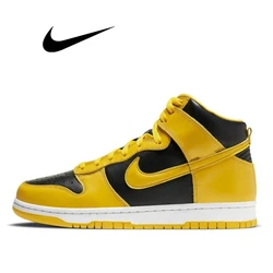 Nike Dunk sapatos de skate retrô alto para homens e mulheres, tênis preto panda slam varsity, esportes casuais ao ar livre, tênis de corrida