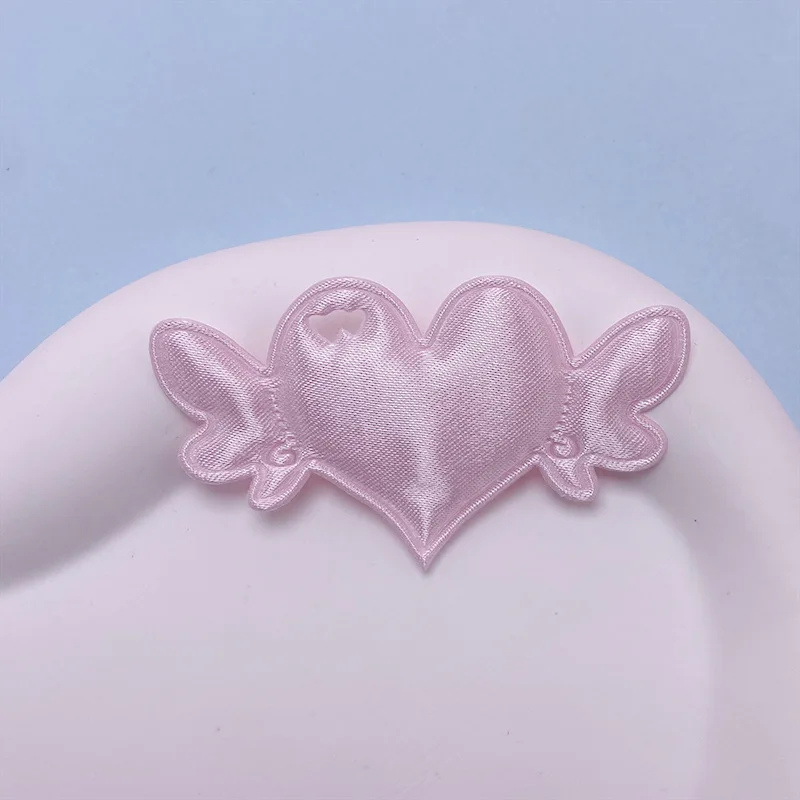 50 Stück 7*3,8CM Doppelseitige Herz-Engelsflügel-Applikationen für DIY Haarspangen-Zubehör, Kleidung, Kopfbedeckungen, Taschendekoration, Aufnäher – Detail 7
