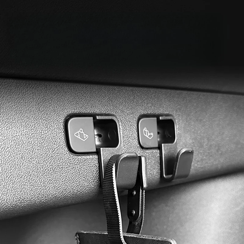 4pcs Mini Portable Practical For Tesla Model Y Rear Trunk Hook, Bag Umbrella Hanger Holder For Tidying Storage, Space-Saving Car