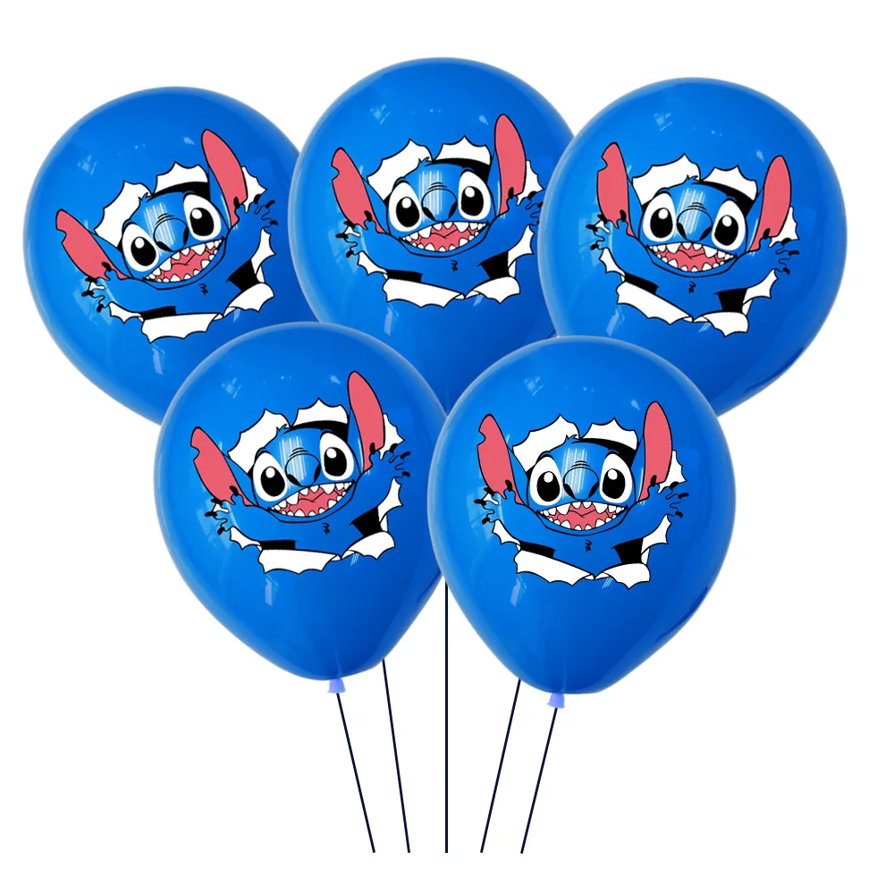 10PCS 12Inch Disney Lilo and Stitch Latex Balloon Set Globo Boy Girl's Birthday Party Baby Shower Party Decorations Kid Toys