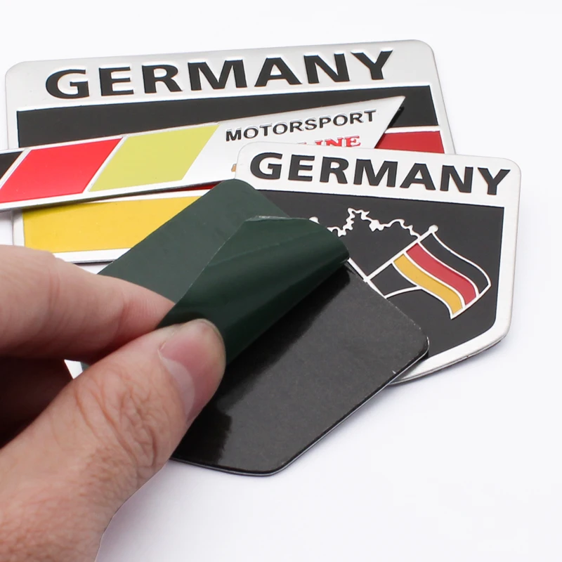 سيارة التصميم شعار ثلاثية الأبعاد الألومنيوم الألمانية شعار العلم ملصقات اكسسوارات الديكور ل Volkswagen مرسيدس Bez BMW سكودا أودي أوبل #3