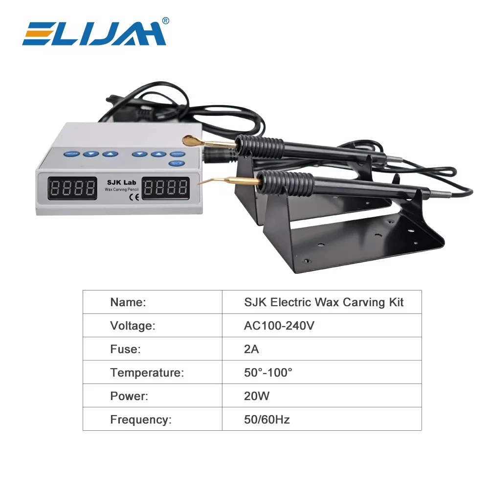 ELIJAH Ultra-thin Dental Digital Display Electric Waxer Heat Carving Knife Machine Double Pen  6 Waxes Tips For Dental Lab
