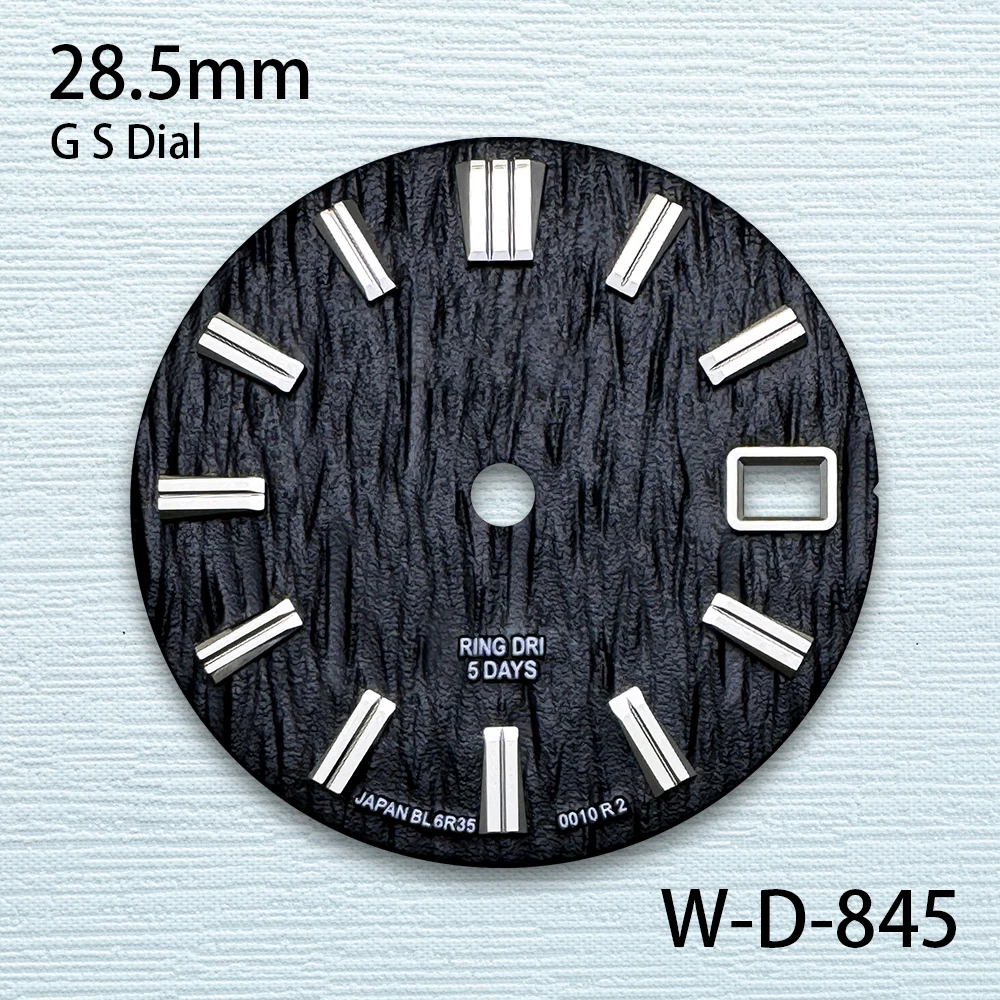 28.5mm GS Logo With Grand S Dial Suitable Fit NH35/NH36/4R/7S Japan Movement Bark Pattern High Quality  Watch Accessories ﻿