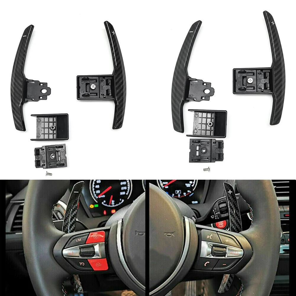 

Car Steering Wheel Shift Paddle Extended Carbon Fiber Paddle Shifter Cover Trim For BMW 3 4 Series F30 F31 GT F32 F33 F34 F36