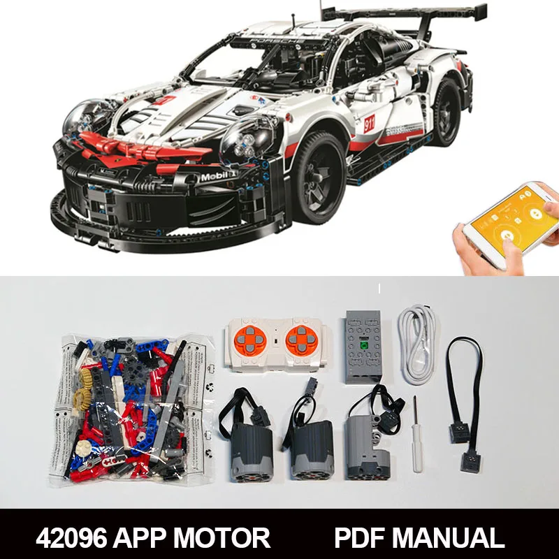 42096 42111 App Control RC Modification Motor Kit for 42056 42083 42143 42125 Technical MOC Car Building Block Brick