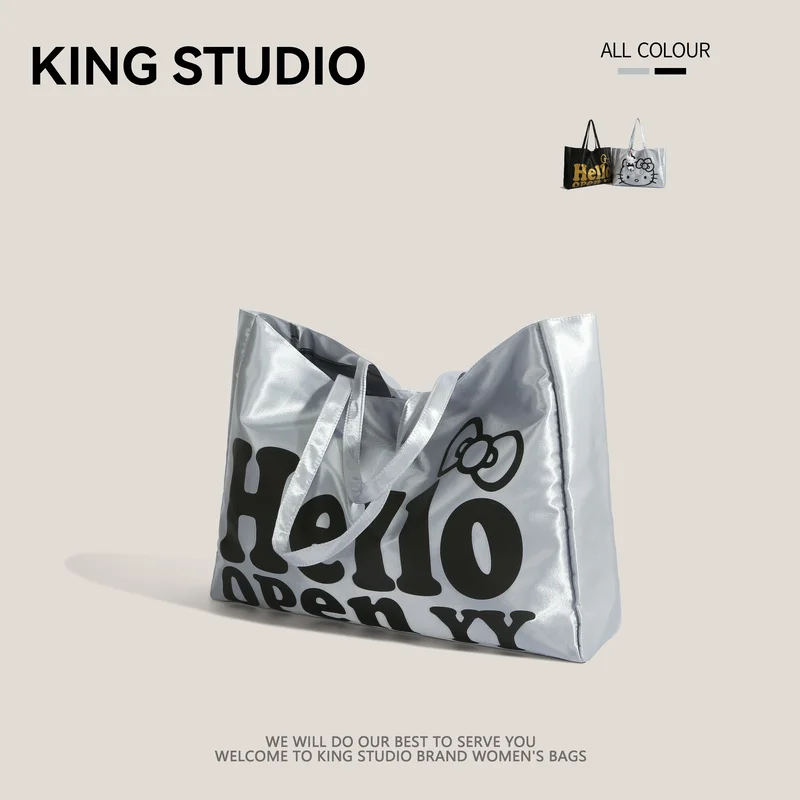 جديد مرحبا كيتي الكرتون حقيبة كتف لطيف حقيبة كروسبودي فتاة طالب حقيبة قماش قنب حار سعة كبيرة حقيبة تسوق حقيبة مدرسية