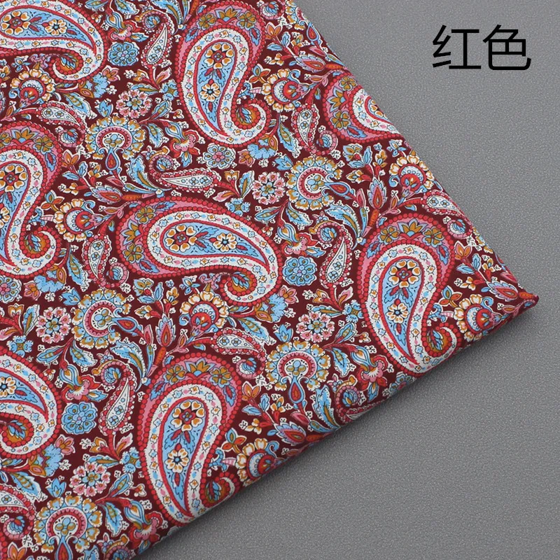 Large Cashew Printed Cotton Poplin Cloth, DIY Home Decoration, Children\'s Clothing Fabric, Ethnic Style, 145x50cm