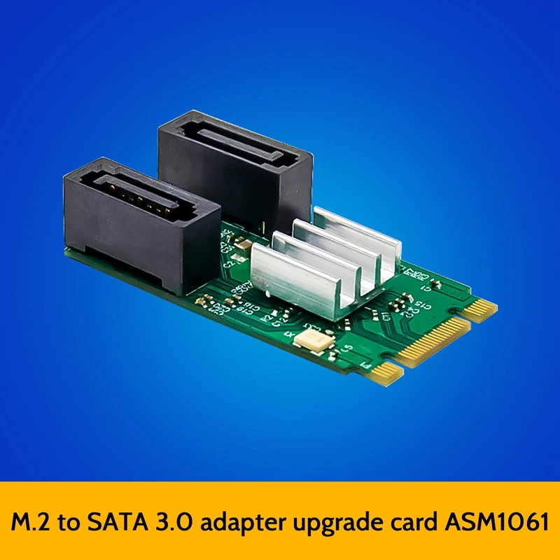 Top-M.2 B+M KEY Adapter Card 2 Port SATA 3.0 Expansion Card ASM1061 Chip Sata 6G Hard Disk Conversion Card