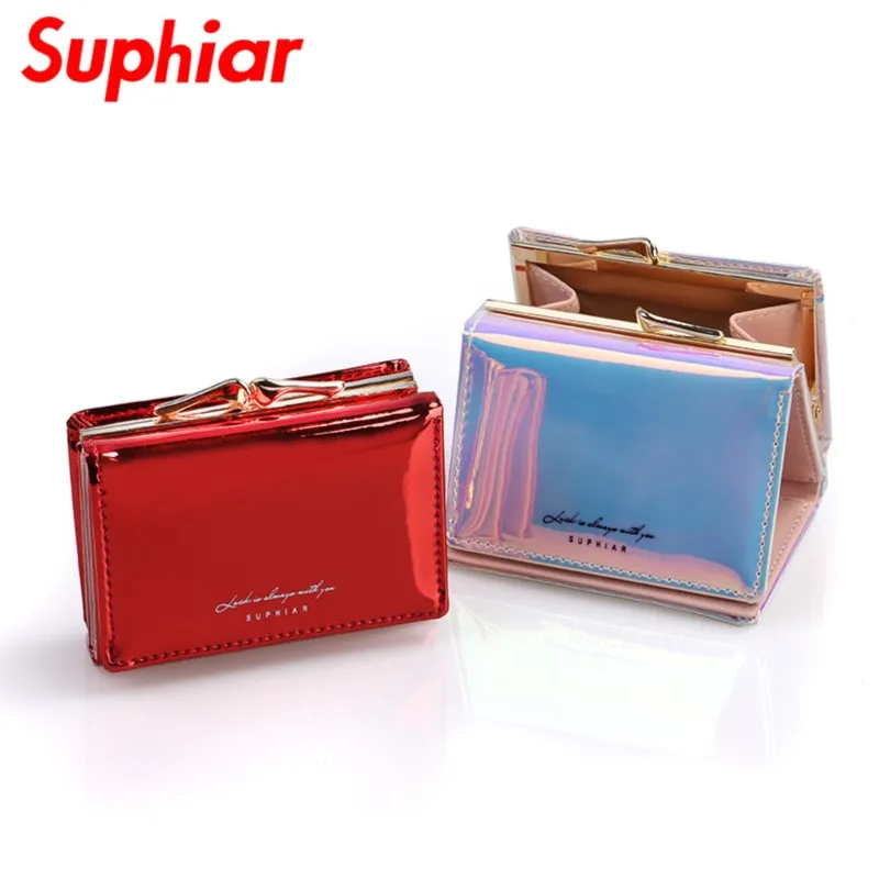 

Дизайнерский роскошный лазерный кошелек для женщин, многофункциональный кожаный кошелек для монет, высококачественный чехол для карт с несколькими отделениями Carteras Mujer