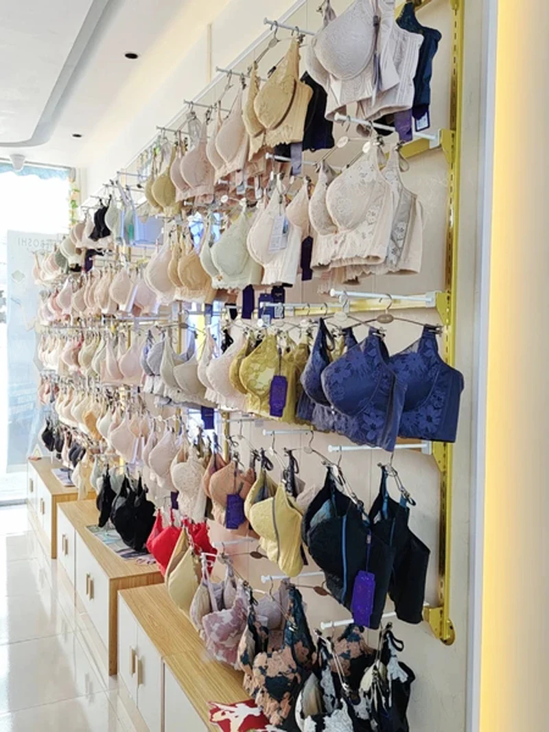 Imagem -05 - Lingerie Store Prateleira Display Rack Loja de Roupas Roupa Interior Ferro Pendurado Prateleiras Shopping Decorativo Coréia 2023 Ajustável