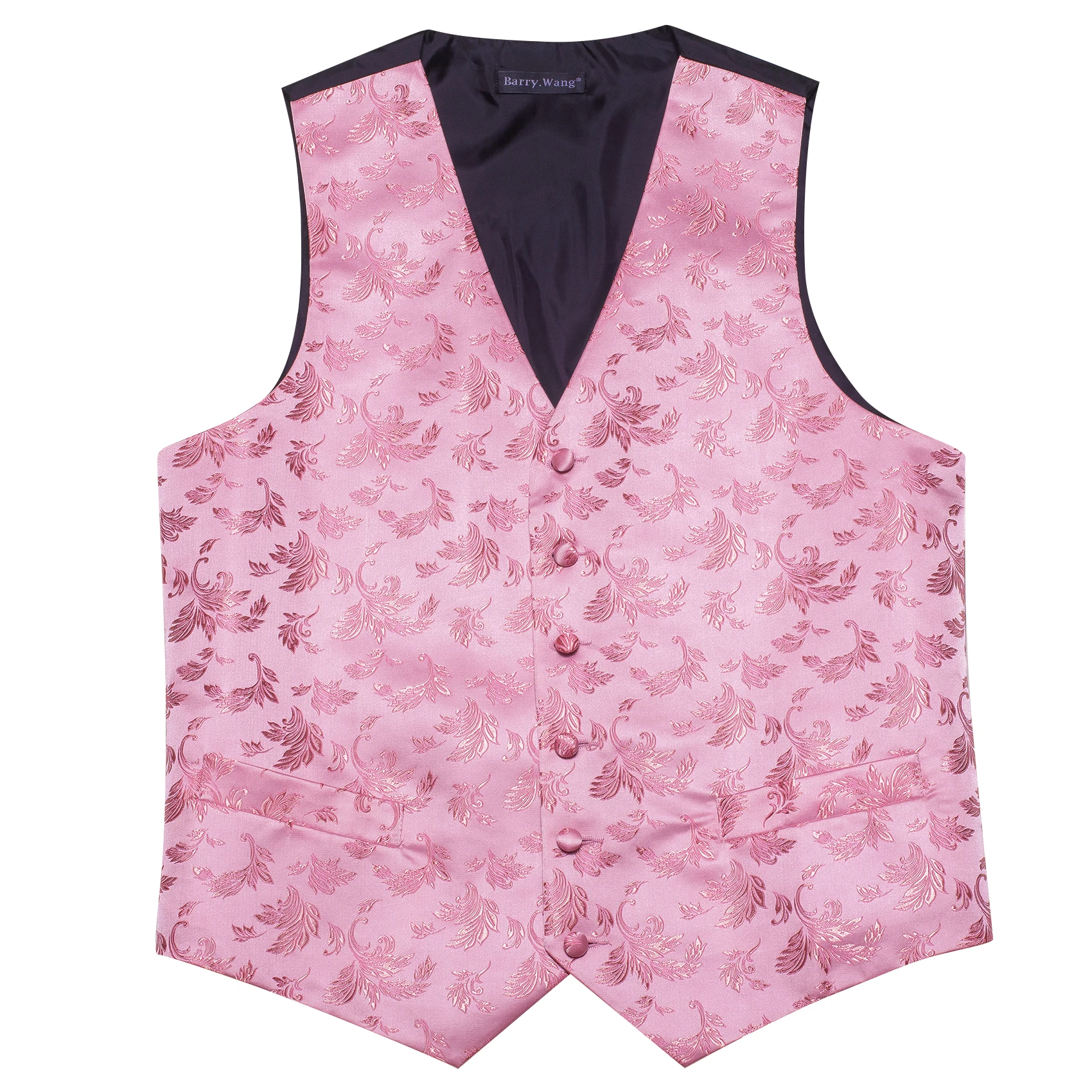 Designer Zijden Herenvest Rood Blauw Groen Goud Paars Roze Bloem Paisley Geborduurd Vest Trouwpakken Jas Barry Wang