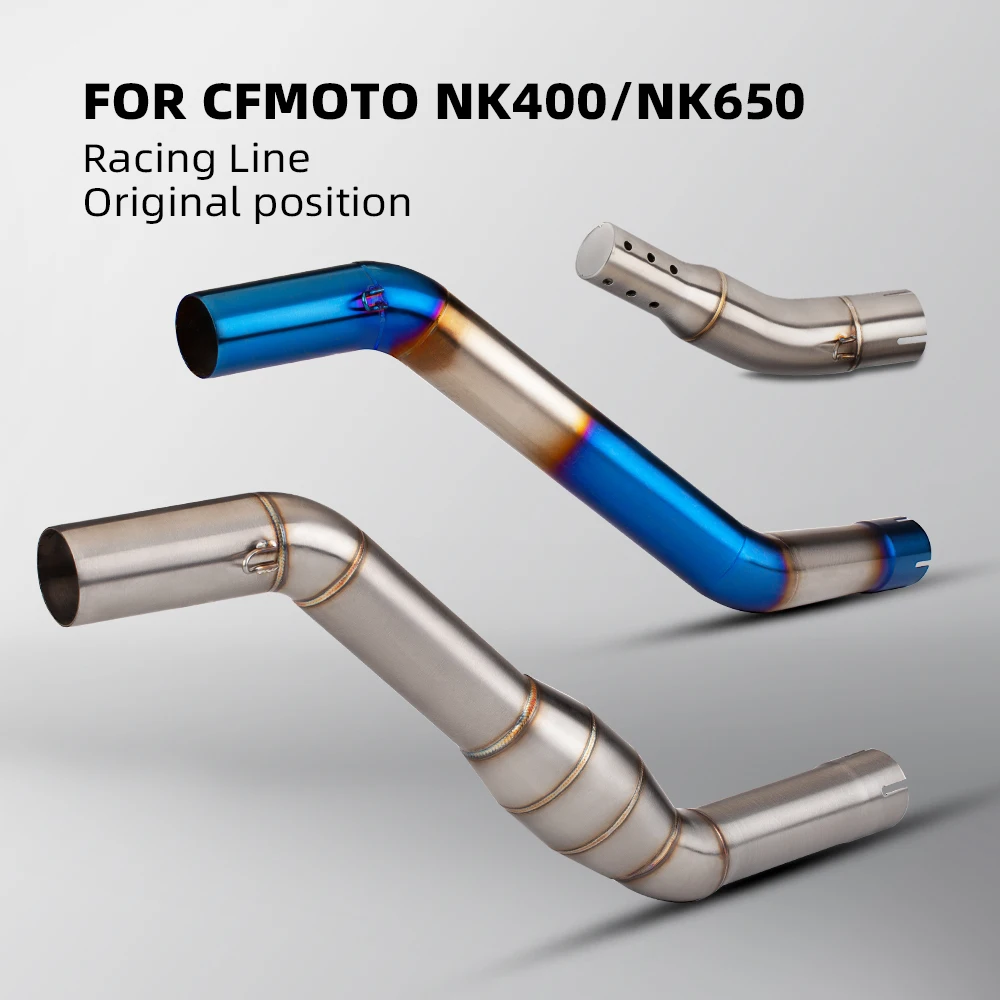 

Elbow 51mm Motorcycle Slip On Middle Exhaust Link Pipe Adapter Connector For CFMOTO NK400 NK650 NK 650
