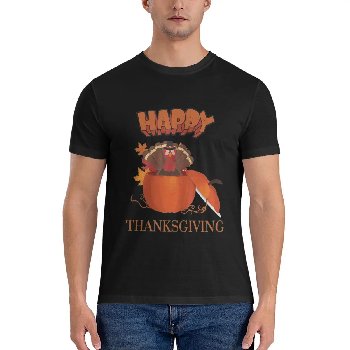 Awesome T-Shirt for Men O Neck Cotton T Shirt Thanksgiving turkey Short Sleeve Tee Shirt official-website fugees mens clothing