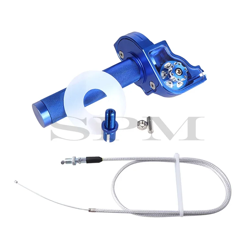 Universele 22Mm Cnc Aluminium Gaspedaal Grip Stuur Kabel Voor Motorfiets Bromfiets Scooter Atv Quad M 10*1.5