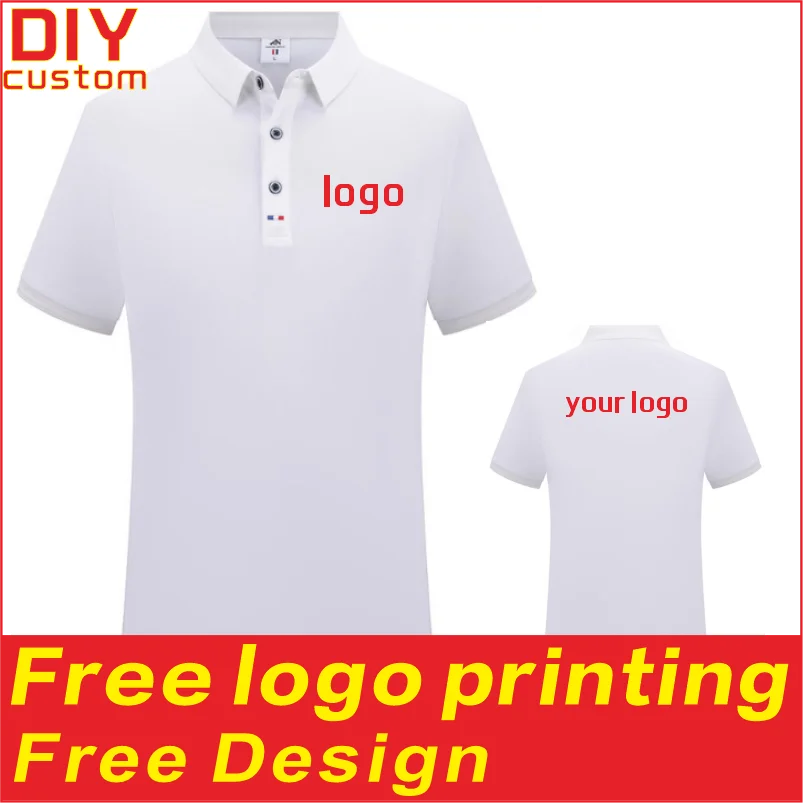 

Cotton solid color men's and women's polo shirts, T-shirts, breathable summer short sleeves, printed logo embroidery, customized
