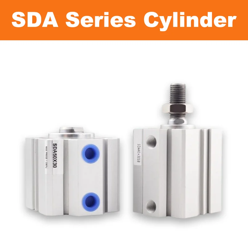

SDA Series Airtac Type Thin Cylinder Double Acting Compact Pneumatic Air Cylinder SDA12/16/20/25/32/40/50/63/80 stroke 5-100mm