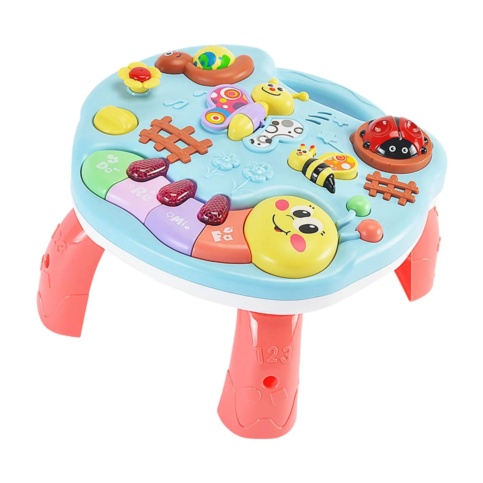 Activity Table Center Toys Portable Montessori Toy Musical Learning Table with Lights Sound for 1 2 3 4 Year Baby Toddler Infant