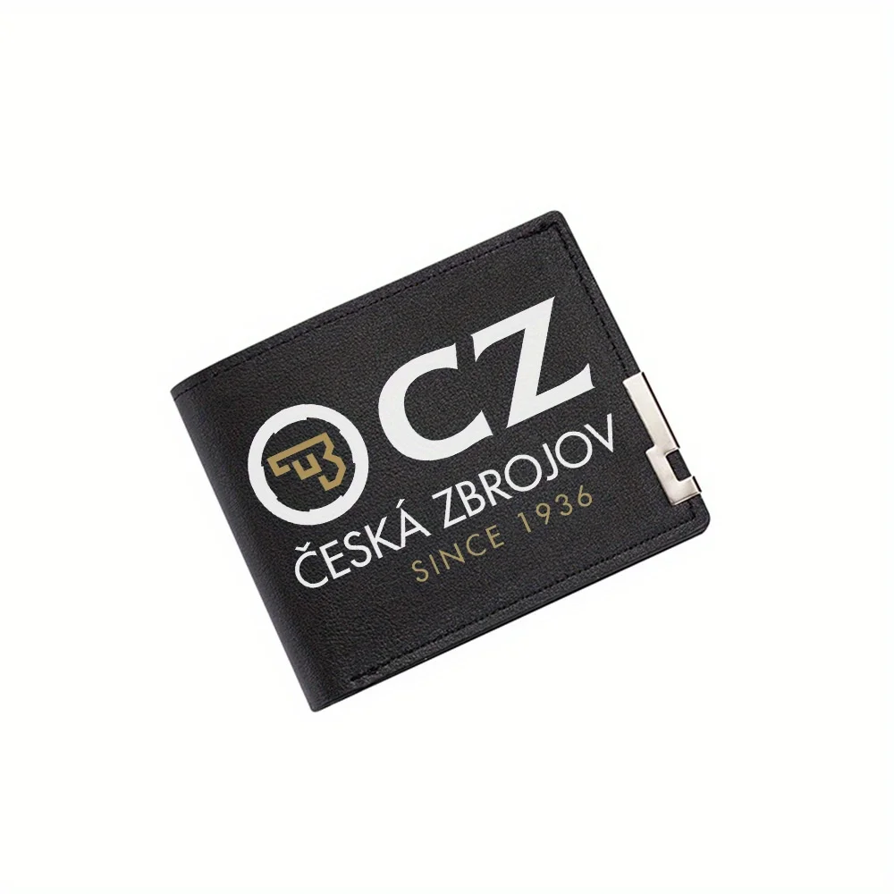 Logo pistol CZ text since year Men's Wallet Printing Design Simple Modern Stylish Business Father's Boyfriend's Christmas Lover'