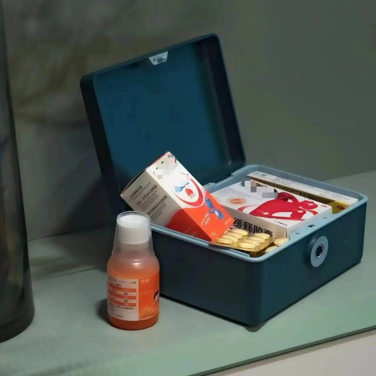 Biometric Fingerprint Safe Box Mini Safe Money Cash Jewelry Security Storage Box Household File Secret Hidden Safe Cosmetic Box