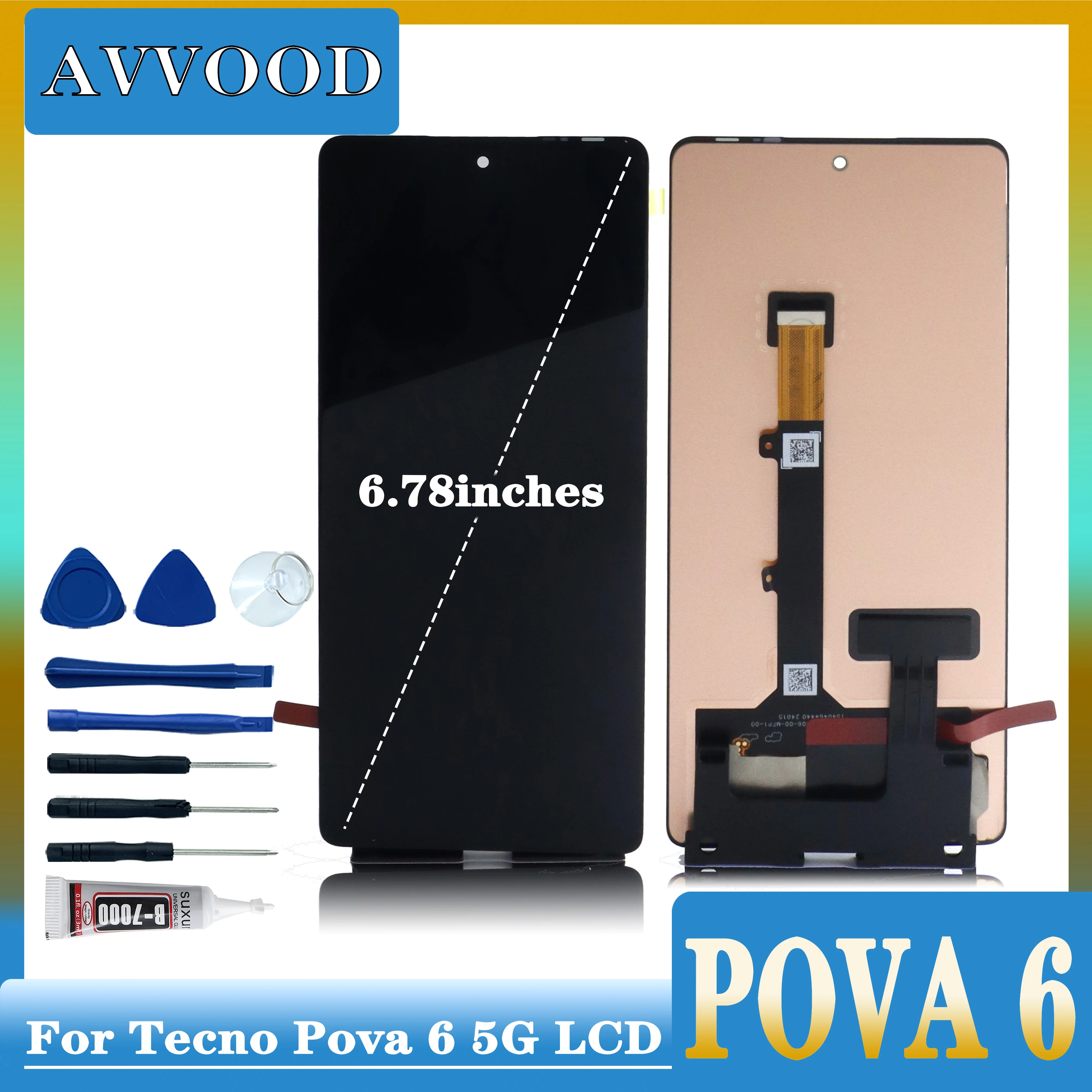 

6.78" AMOLED LCD For Tecno Pova 6 5G LCD Screen Touch Digitizer Sensor For Tecno Pova 6 LCD Display Assembly Parts