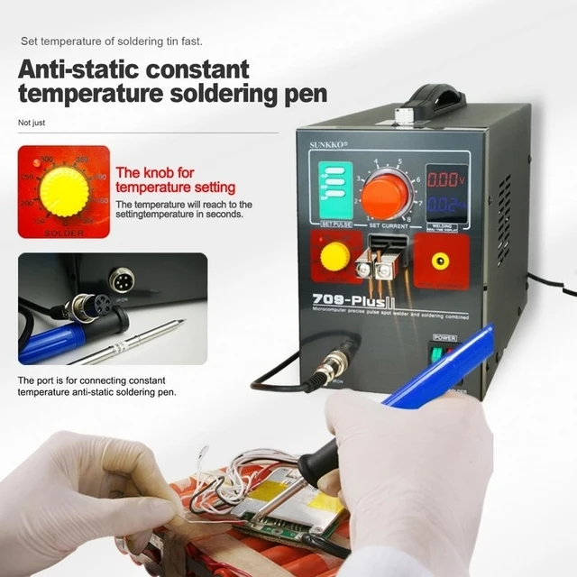 

Sunkko 4.3kw 709 Plus Spot Welding Machine Remote Electric Soldering Iron Battery Pack Welder Remote Soldering Battery Testers