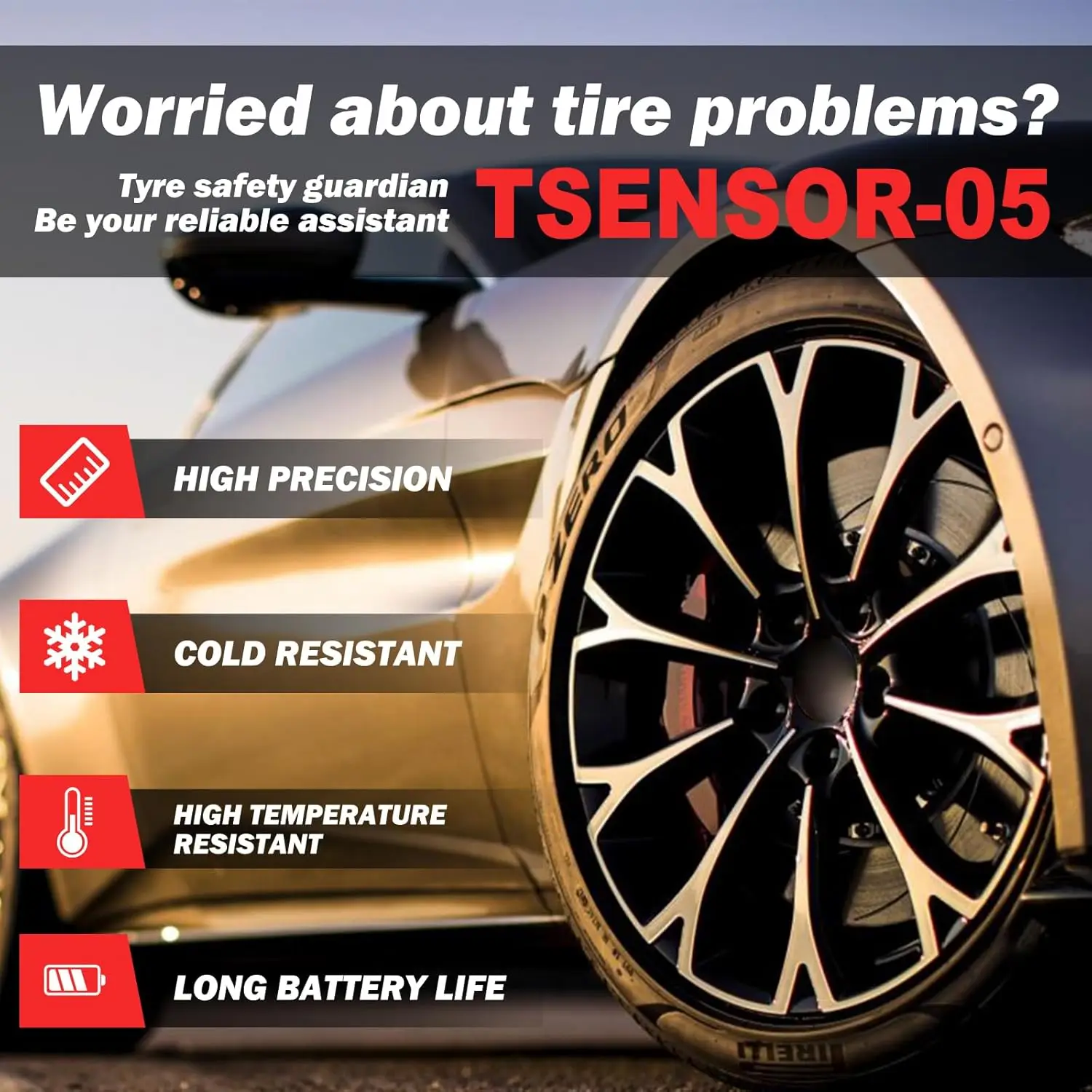 2025 LAUNCH X431 TSENSOR-05 Czujnik TPMS 315MHz/433MHz Narzędzie do naprawy opon Czujnik TPMS 100% programowalny Czujnik opon współpracuje z X431