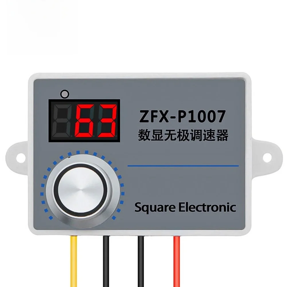 Digital Display Speed Controller 220V AC For Single Phase Motor Fan Dimmer Stepless Adjustment Metal Gray