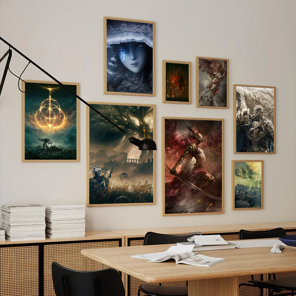 Game E-Eldens Ring Poster Prints Wall Decals Sticker Pictures Living Room Home Decoration