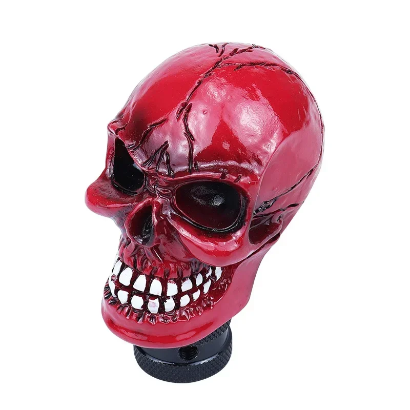 Manual Car Gear Shift Knobs Resin Skull Personality Modification Gear Stick Horrible Manual Head Lever Auto Parts for Halloween