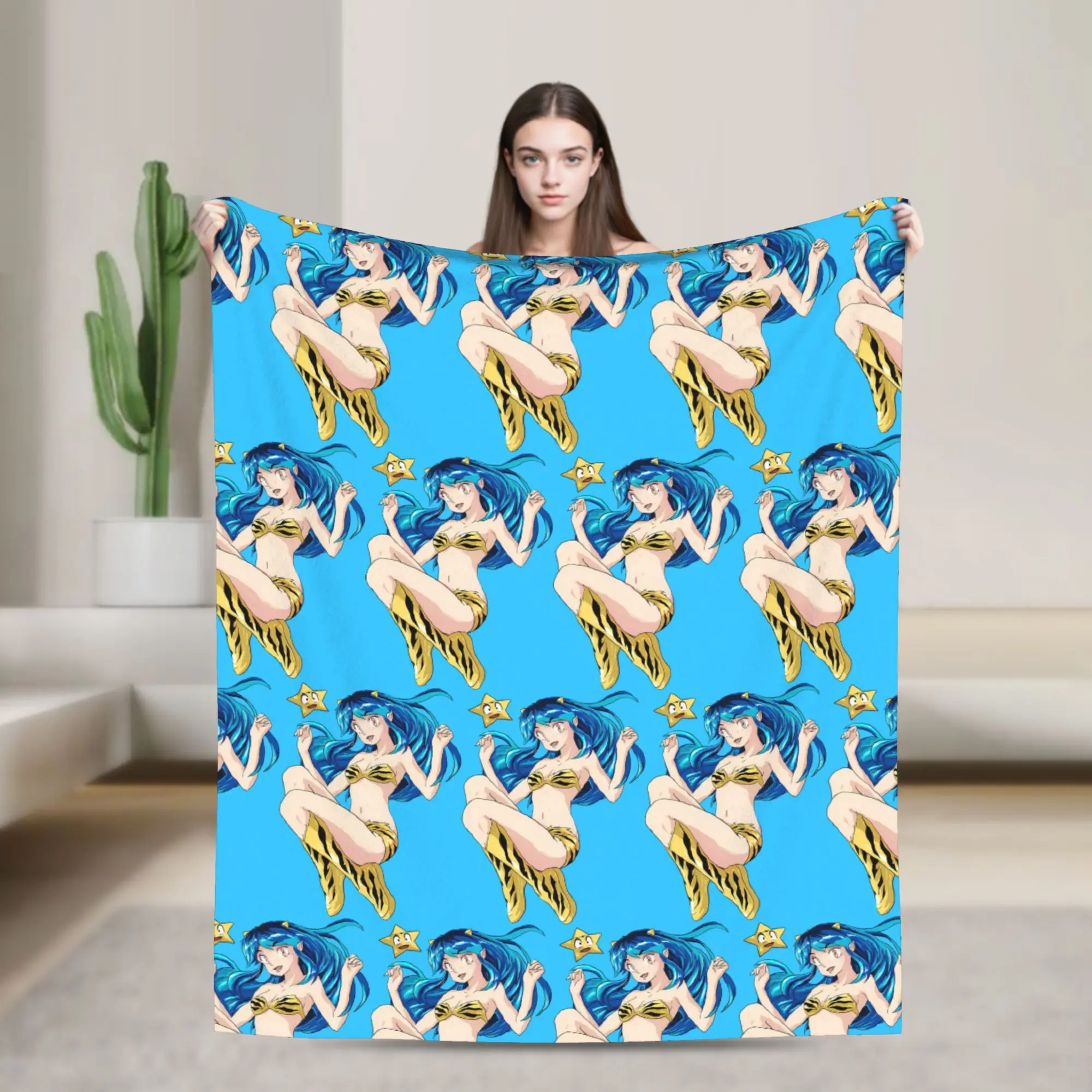 Urusei Yatsura Lamu Blankets Flannel Summer  Multi-function Soft Throw Blanket for Sofa Car Bedspread