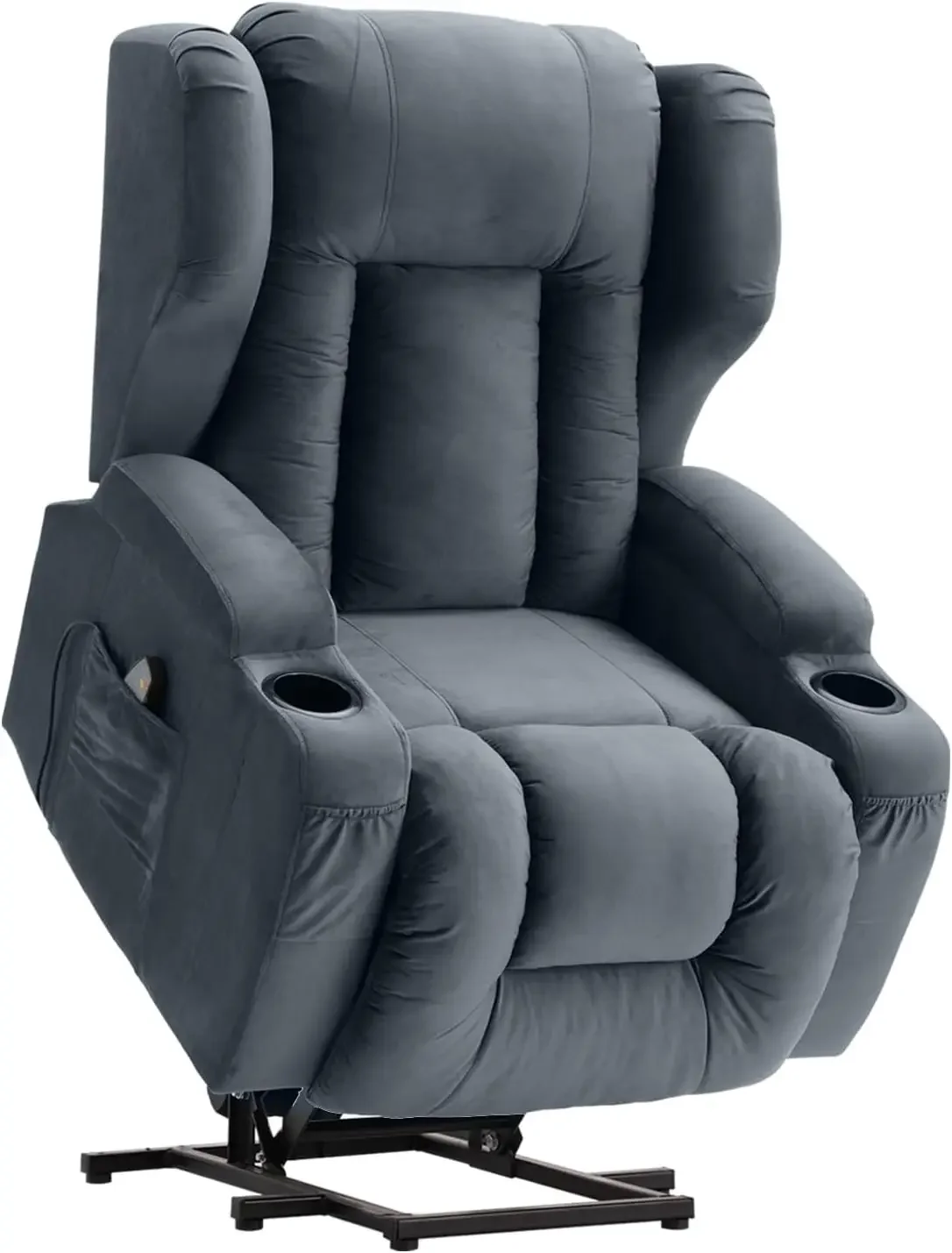 Power Recliner Chair with Massage and Heat Velvet Electric Reclining Ergonomic Lounge Sofa Lift Chair