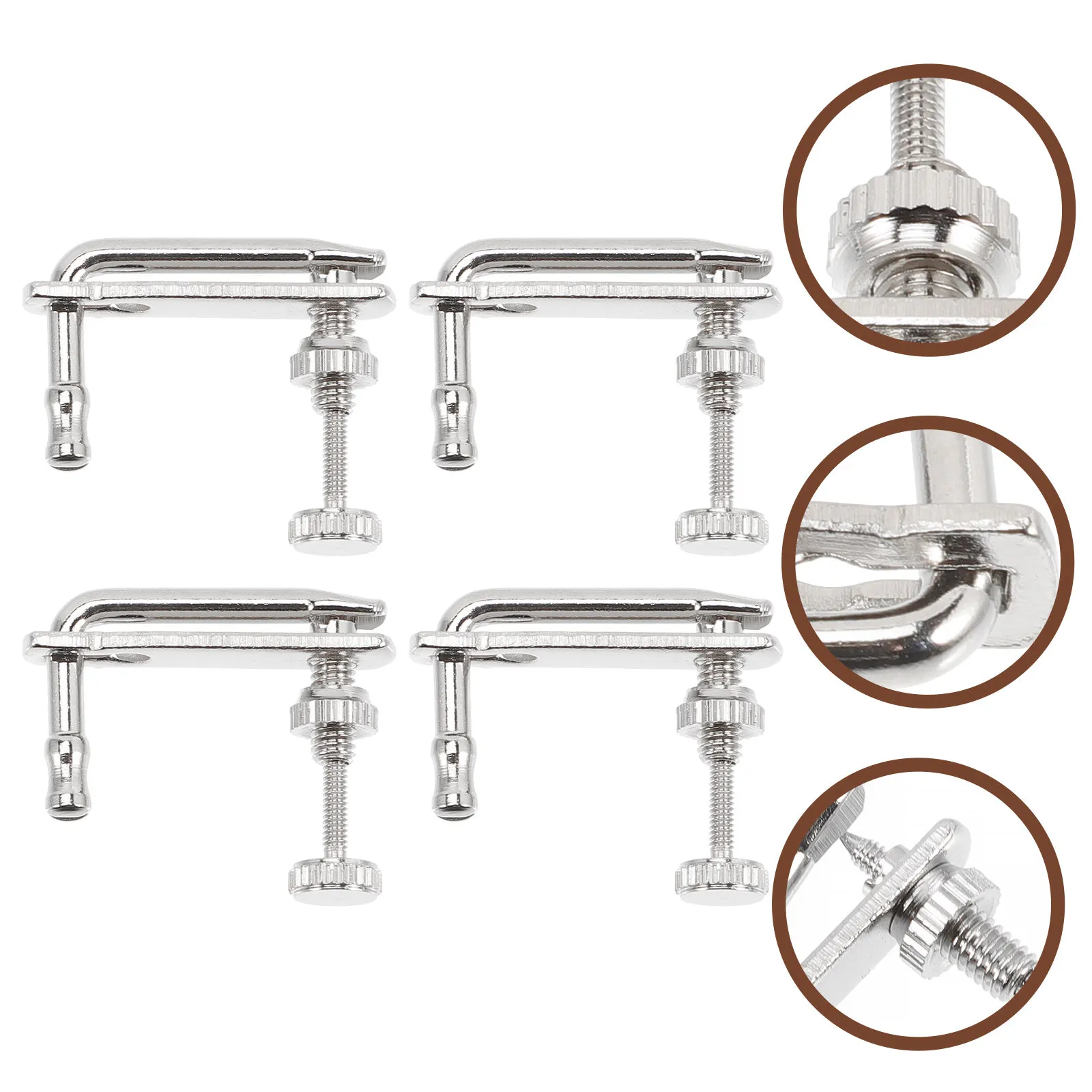 4 Pcs Fine Tuning for Violin Beginner Tuner Knobs Tuners Supplies Silver Part Accessory