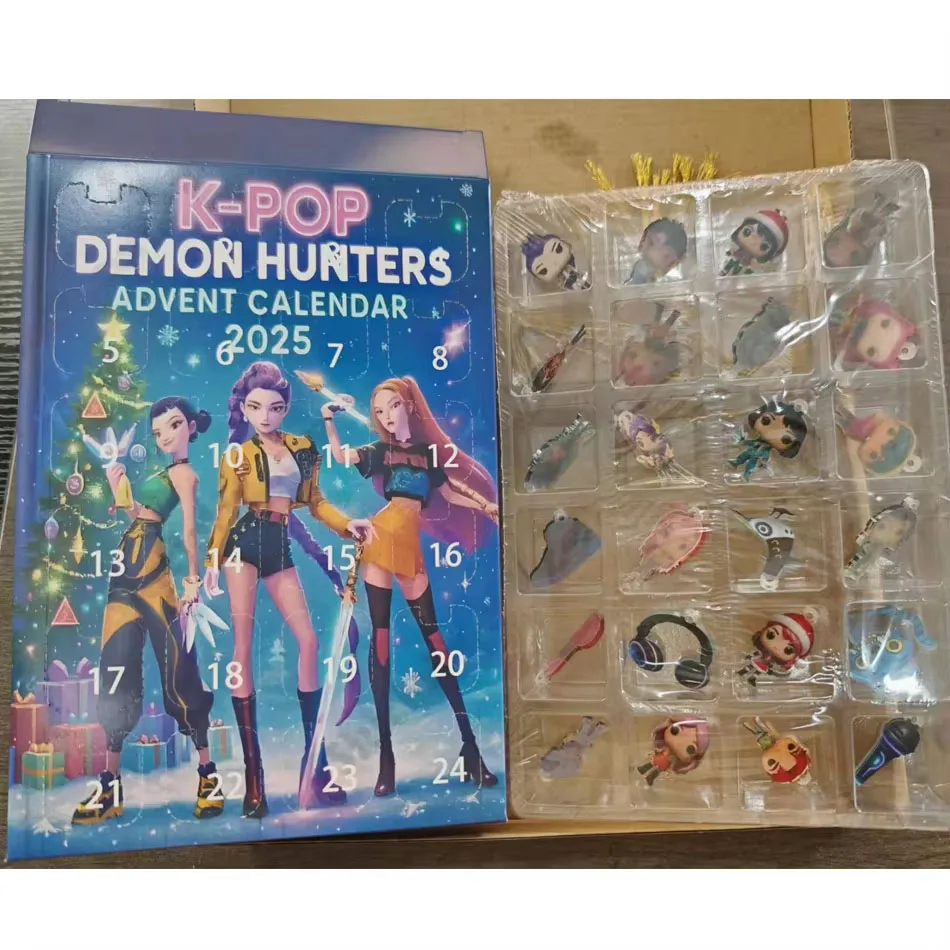 2025 Countdown Calendars Kpop Demon Hunters Advent Calendar Model Doll Collection Desk Decoration Children Christmas Gifts