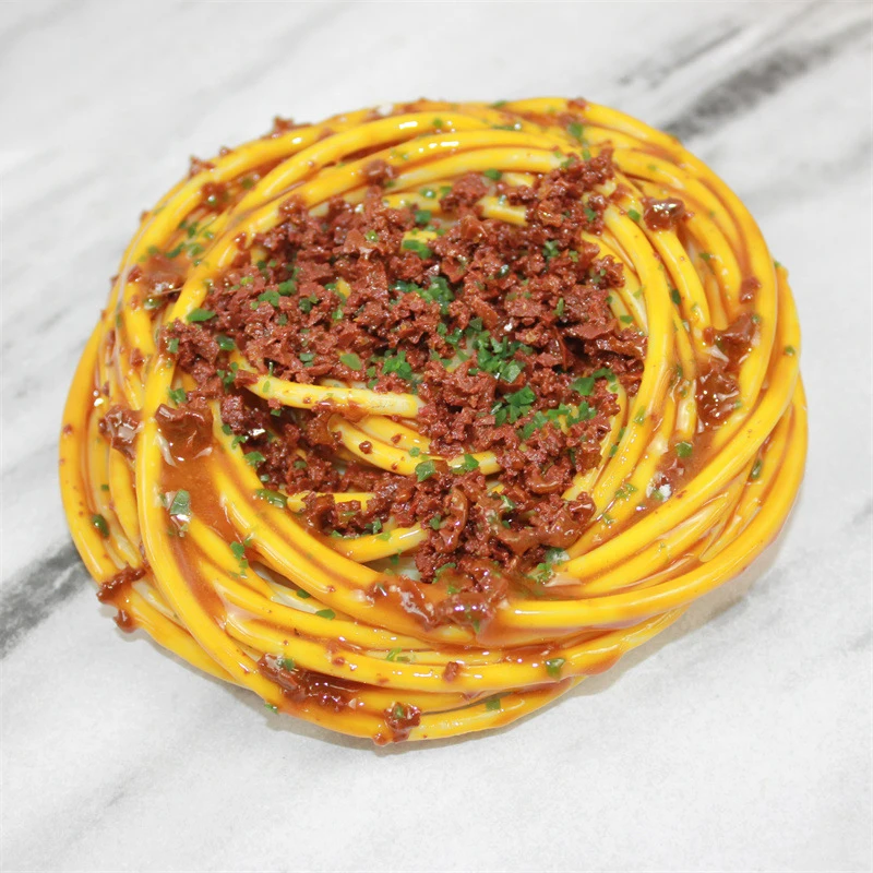 Simulation Pasta, Artificial Spaghetti with Sauce, Fake Noodles, Western Food Restaurant Ornaments, Food Photography Props, 1Pcs