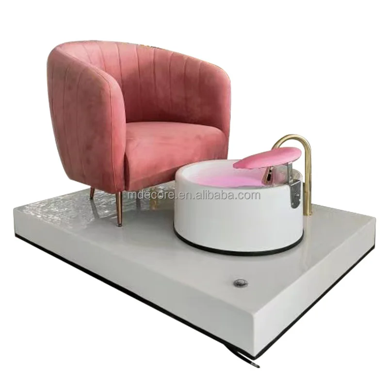 

Luxury Electric Nail Spa Pedicure Chair with Manicure Station No Plumbing Foot Massage Feature for Beauty Nail Salons